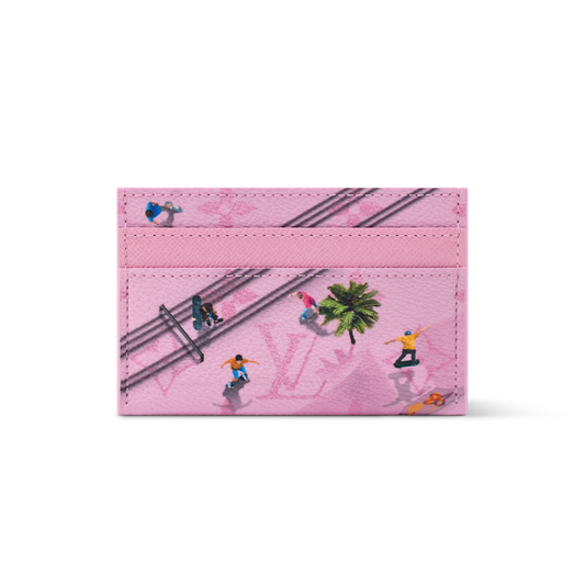 Louis Vuitton Double Card Holder Skateboard Pink
