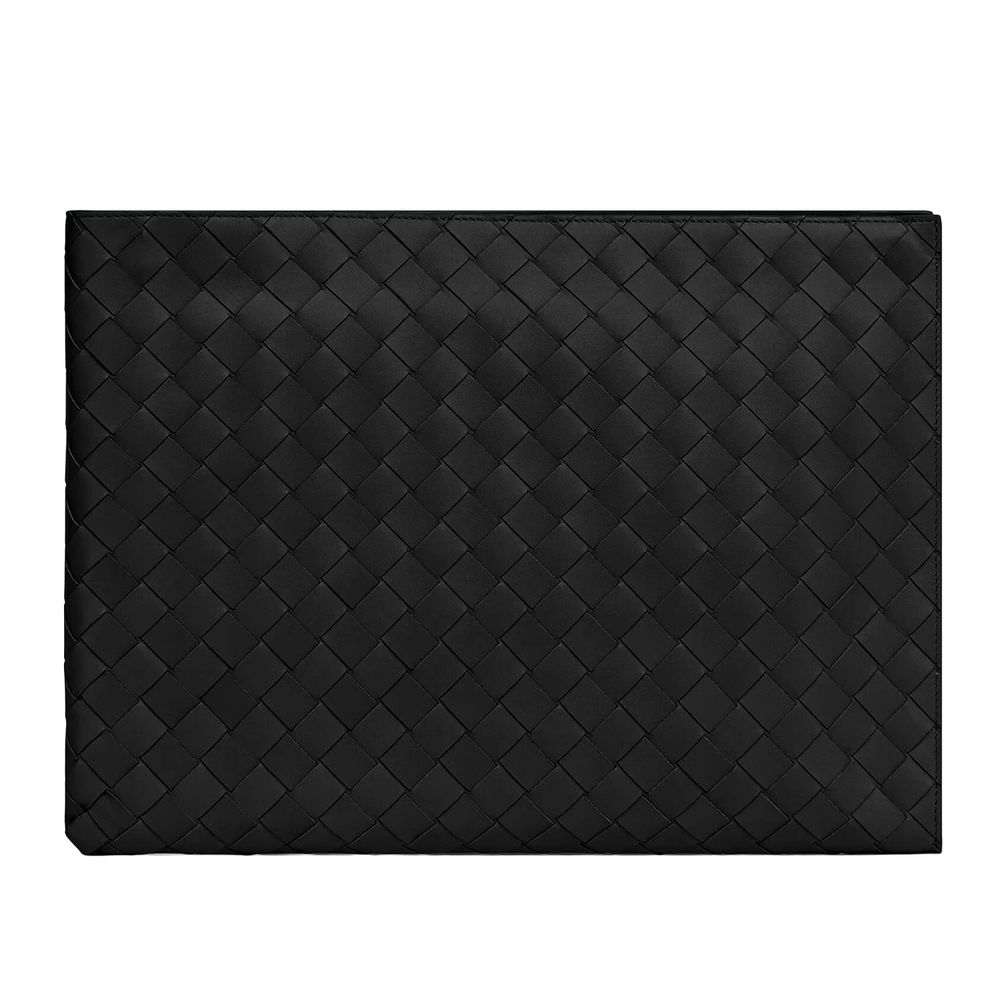 Bottega Veneta Intrecciato Half Zip Pouch Black