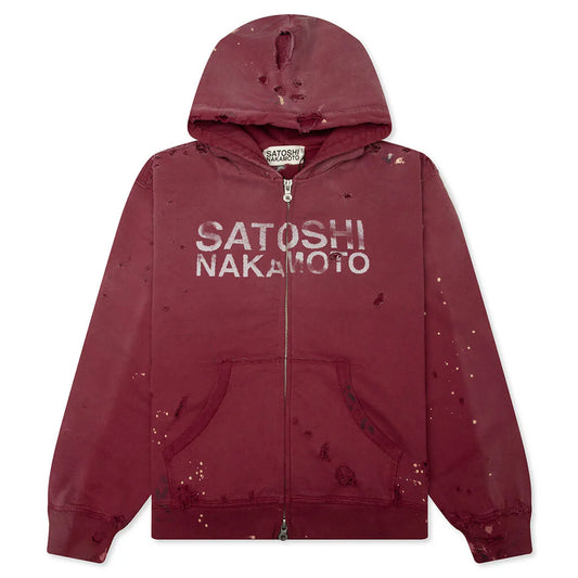 Satoshi Nakamoto Luke Fleece Hoodie Burgundy