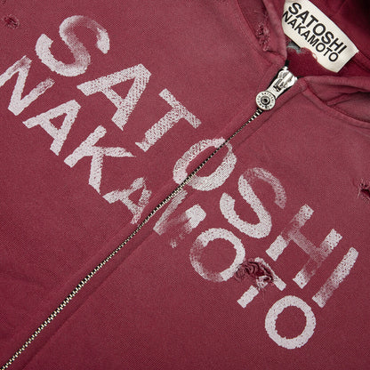 Satoshi Nakamoto Luke Fleece Hoodie Burgundy