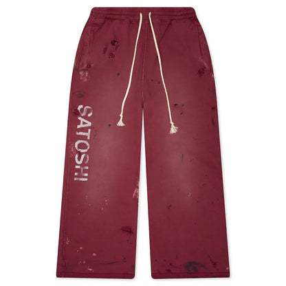 Satoshi Nakamoto Luke Fleece Sweatpants Burgundy