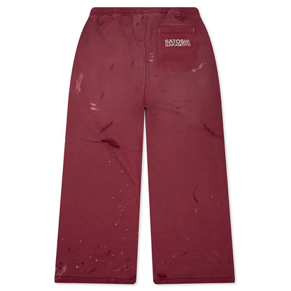 Satoshi Nakamoto Luke Fleece Sweatpants Burgundy