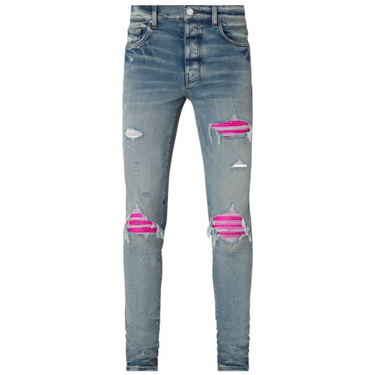 Amiri Cracked Pink Leather MX1 Clay Indigo