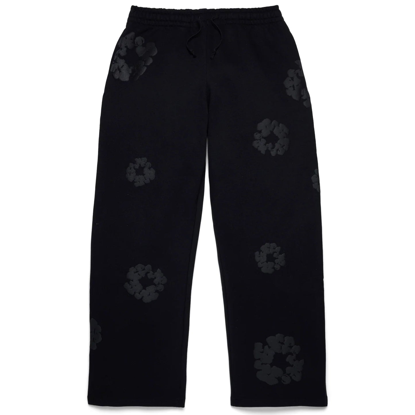 Denim Tears Mono Cotton Wreath Baggy Sweatpants Black