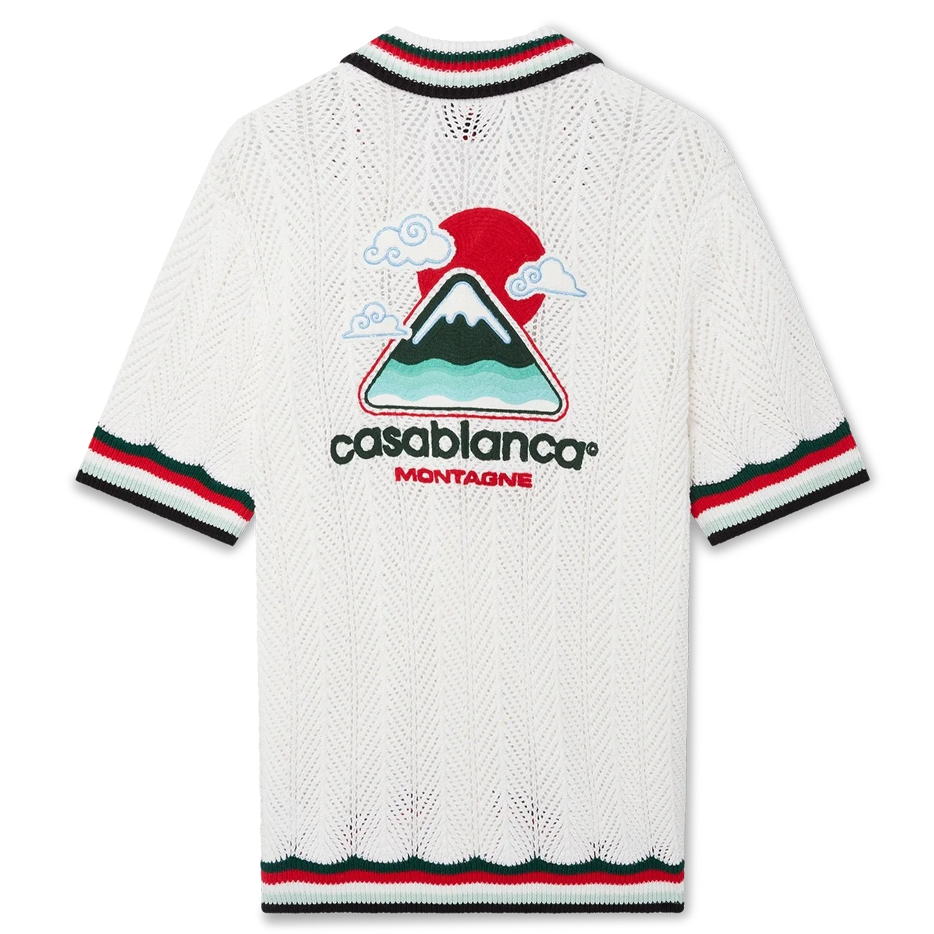 Casablanca Cotton Montagne Ondulee Crochet Shirt Off-White