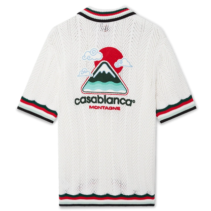 Casablanca Cotton Montagne Ondulee Crochet Shirt Off-White