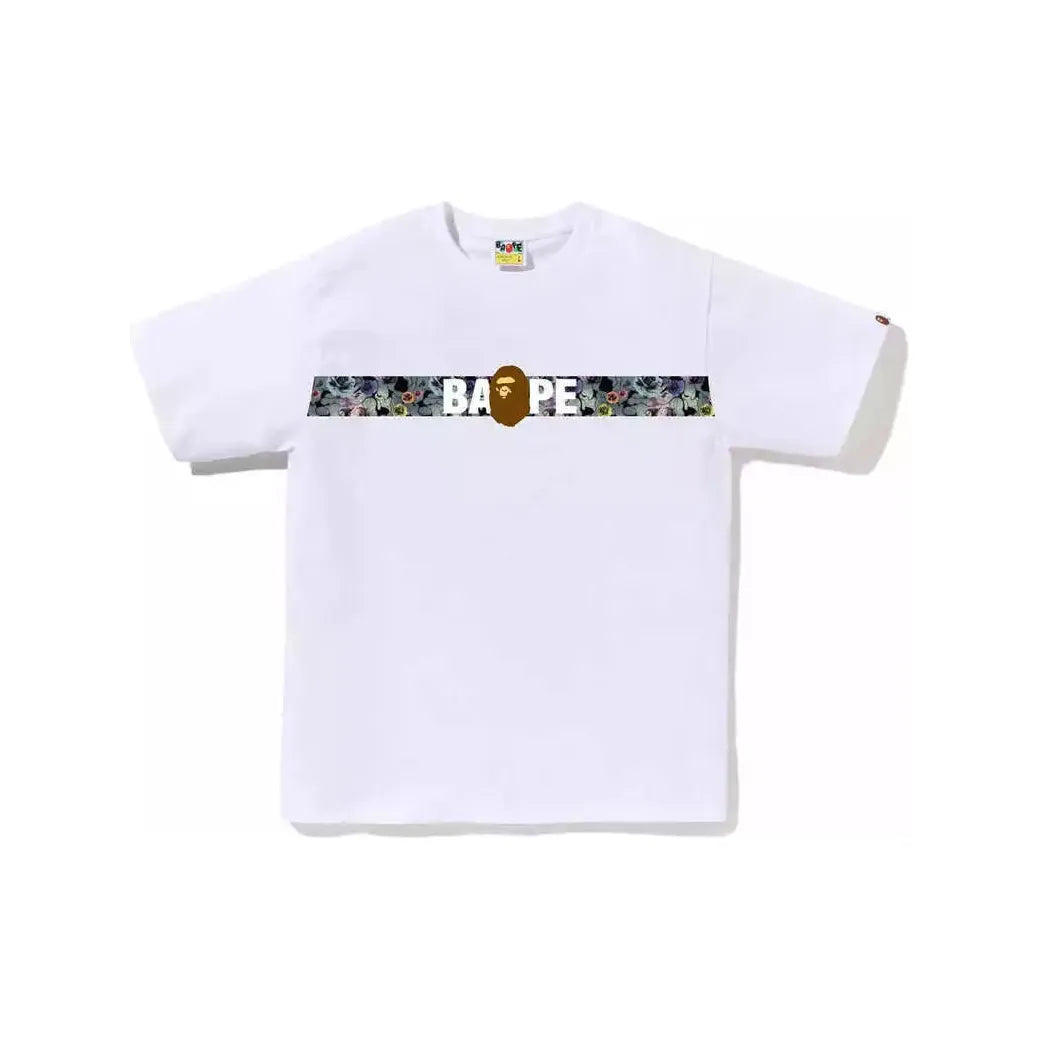 BAPE White Floral Camo Tape T-shirt