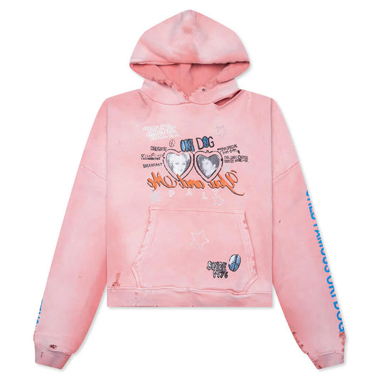 Paly Oki Dog Hooded Sweatshirt Pink