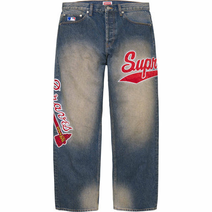 Supreme®/Mitchell & Ness® Atlanta Braves™ Loose Fit Jean Washed Indigo