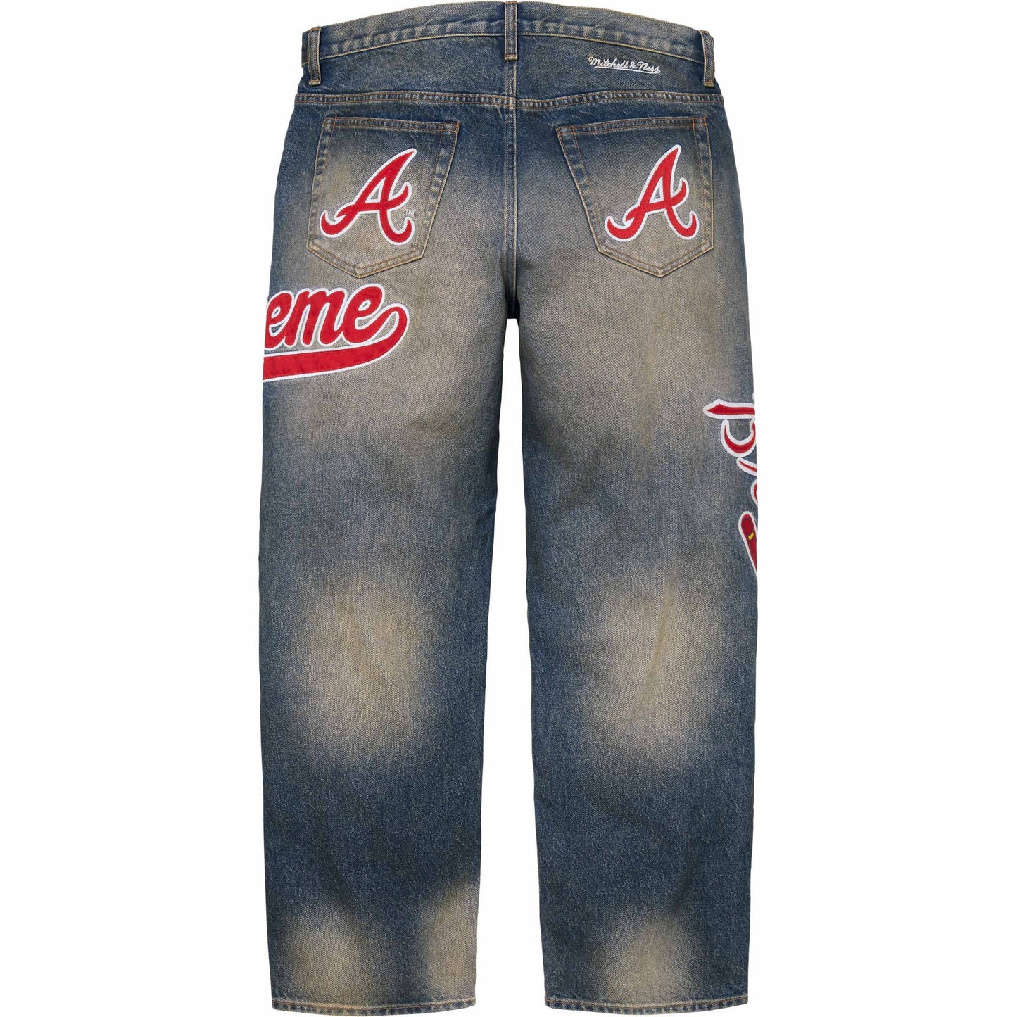 Supreme®/Mitchell & Ness® Atlanta Braves™ Loose Fit Jean Washed Indigo