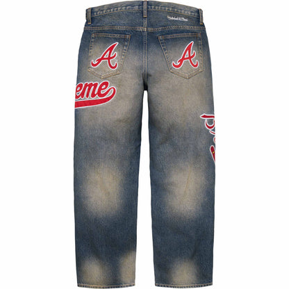 Supreme®/Mitchell & Ness® Atlanta Braves™ Loose Fit Jean Washed Indigo