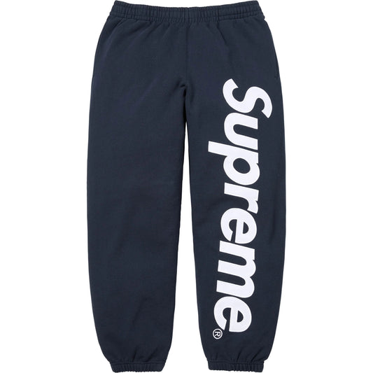 Supreme Satin Appliqué Sweatpant Navy (SS26)
