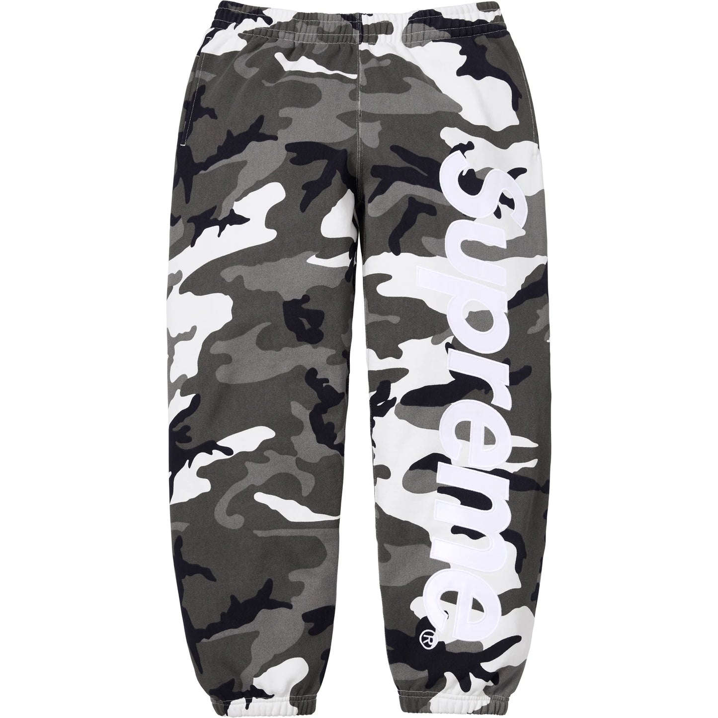 Supreme Satin Appliqué Sweatpant Snow Camo (SS26)