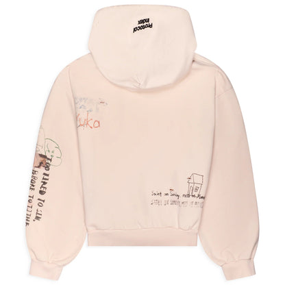 Protocol Index Hand Drawing Washed Hoodie Ivory