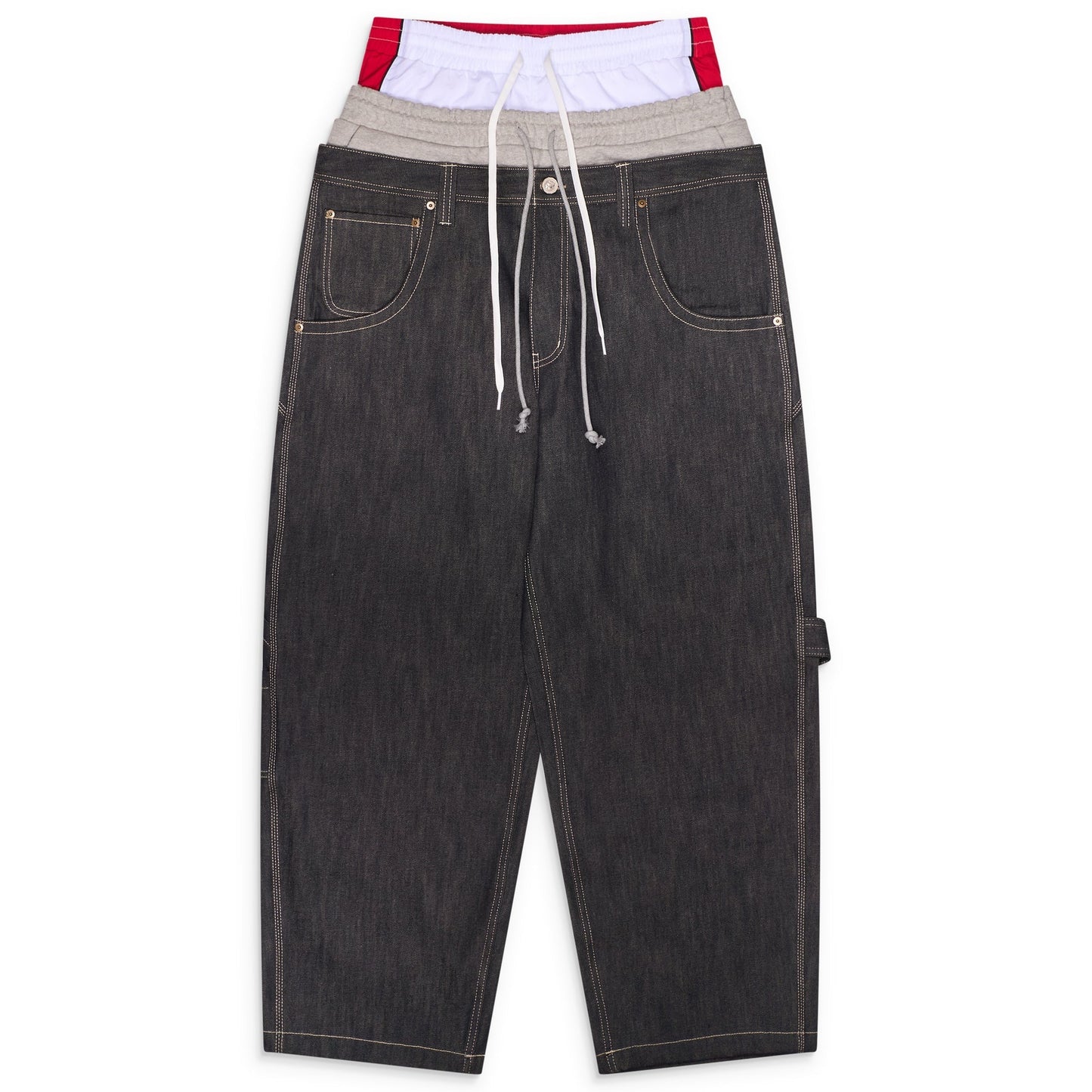 Protocol Index 3 Layered Denim Pants Indigo Blue