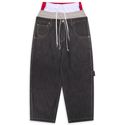 Protocol Index 3 Layered Denim Pants Indigo Blue