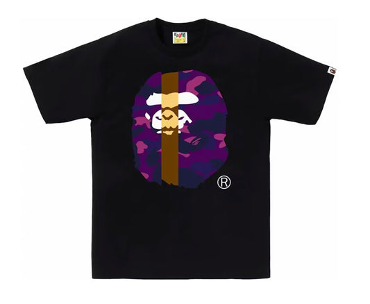 Bape Color Camo Transform Big Head Tee "Black/Purple"