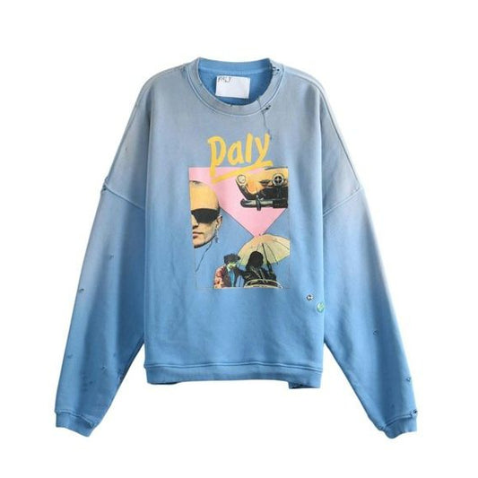 Paly Hollywood Still Life Crewneck Hoodie Blue