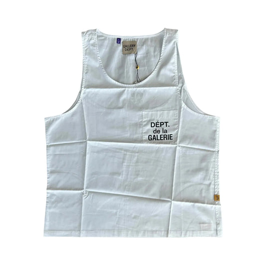 Gallery Dept White & Black Dept Logo Tank Top