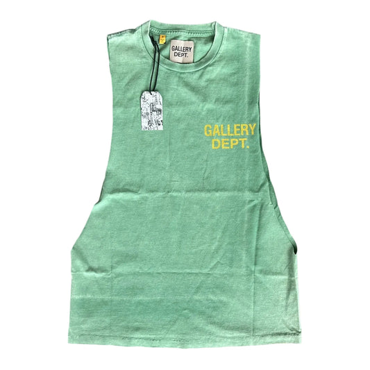 Gallery Dept Vintage Green & Yellow Logo Sleeveless Tank