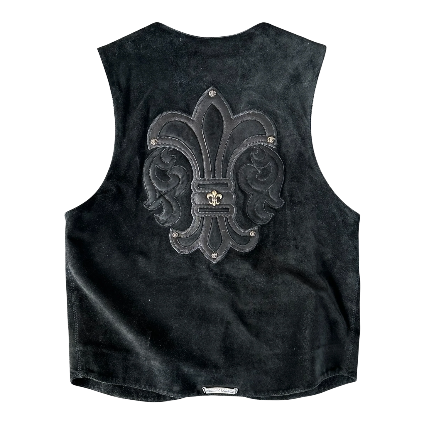 Chrome Hearts Suede Leather Fleur Vest Black