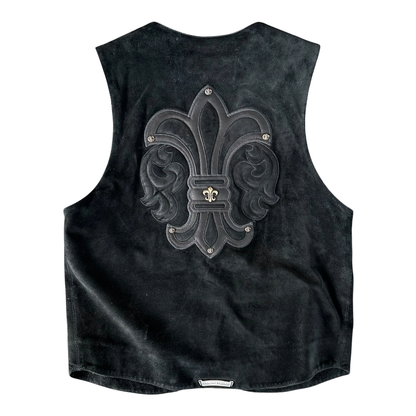 Chrome Hearts Suede Leather Fleur Vest Black
