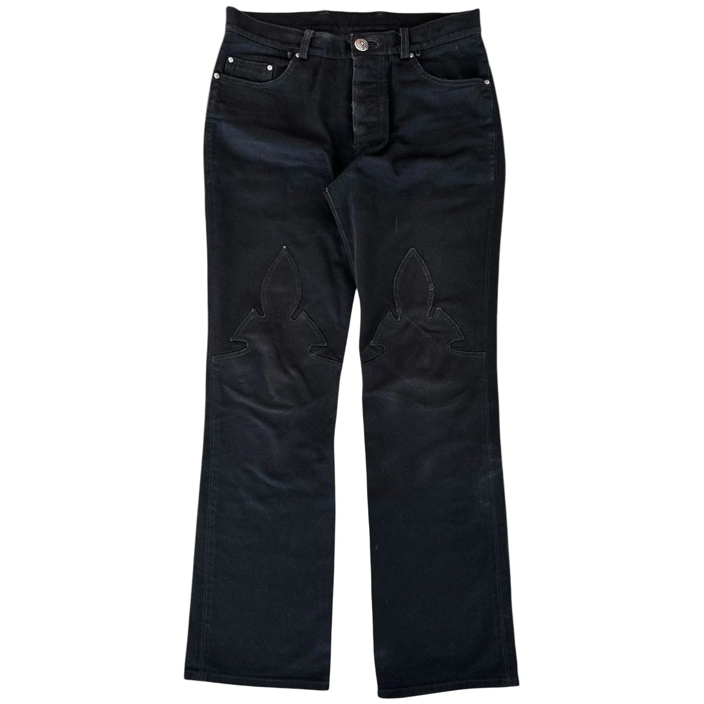 Chrome Hearts Black Fleur Knee Jean