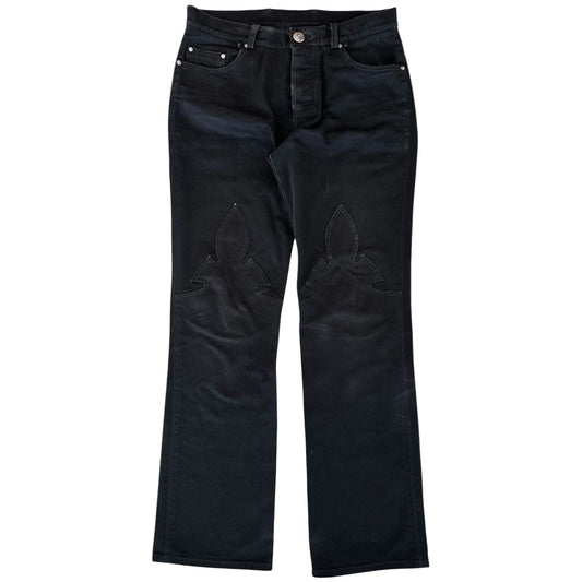 Chrome Hearts Black Fleur Knee Jean
