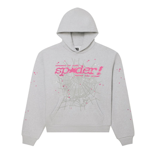 Sp5der Punk V2 Hoodie Heather Grey