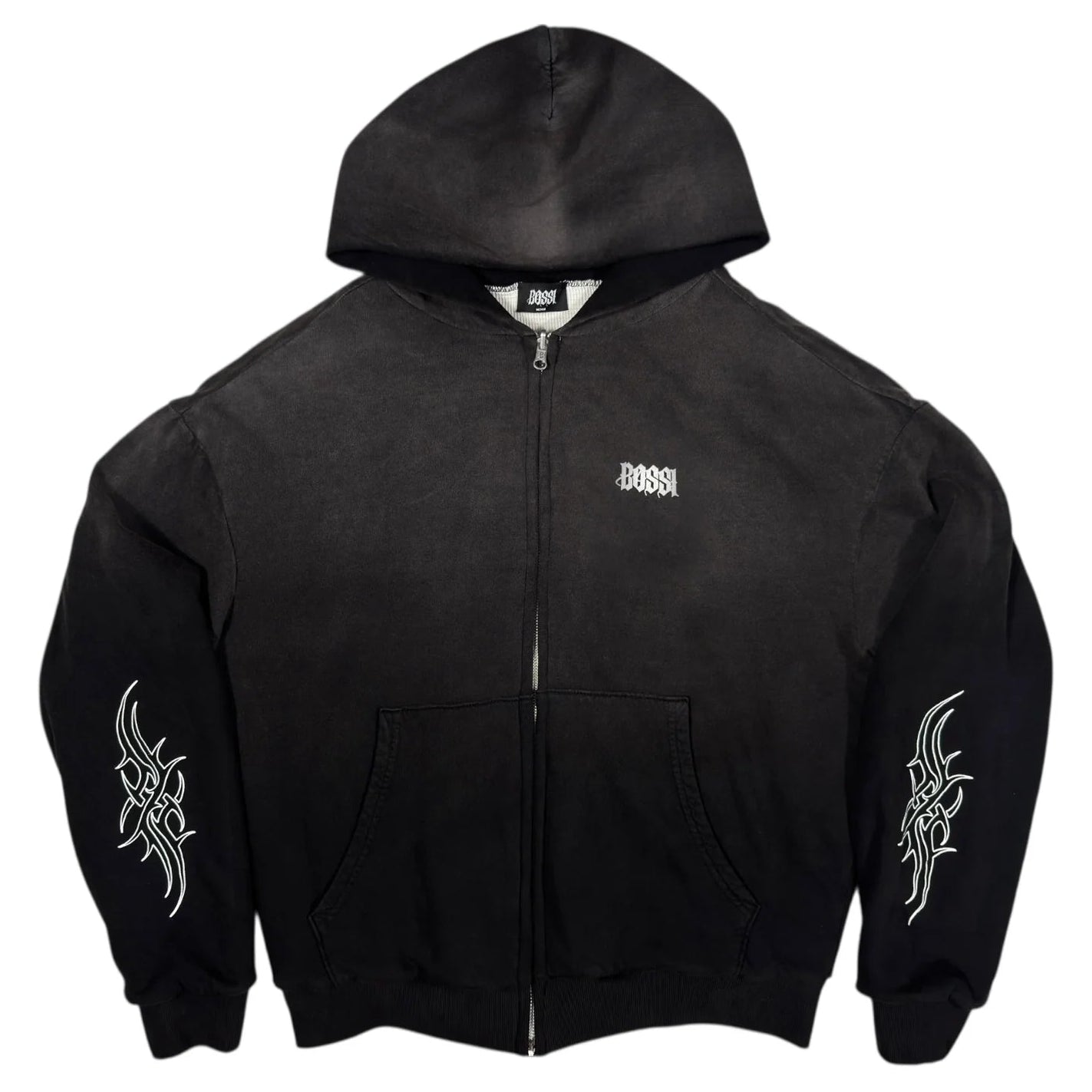 Bossi Reversible Thermal Lined Zip-Up Hoodie Vintage Black/White
