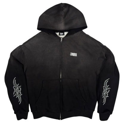 Bossi Reversible Thermal Lined Zip-Up Hoodie Vintage Black/White