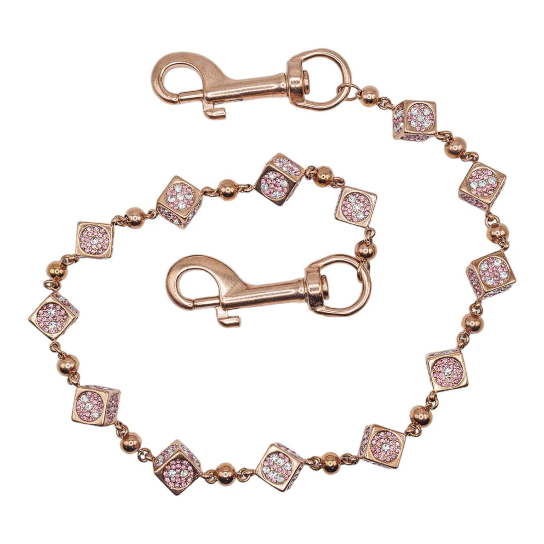 StarChain Rose Gold Dice Wallet Chain (with CZ Stones)