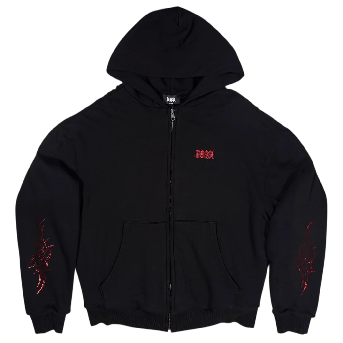 Bossi Reversible Thermal Lined Zip-Up Hoodie Black/Red Foil