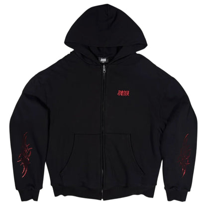 Bossi Reversible Thermal Lined Zip-Up Hoodie Black/Red Foil