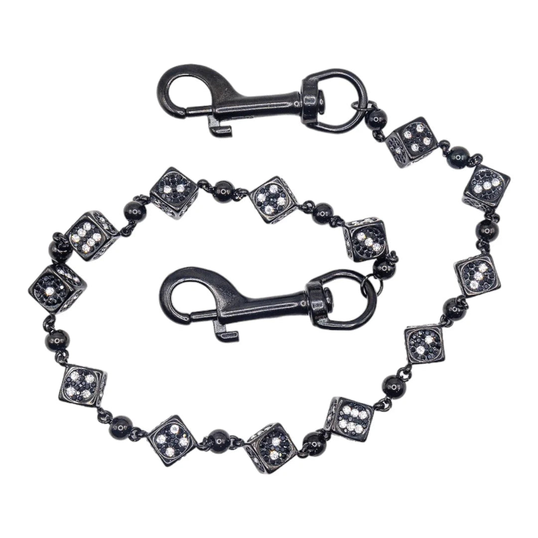 StarChain Black Dice Wallet Chain (with CZ Stones)