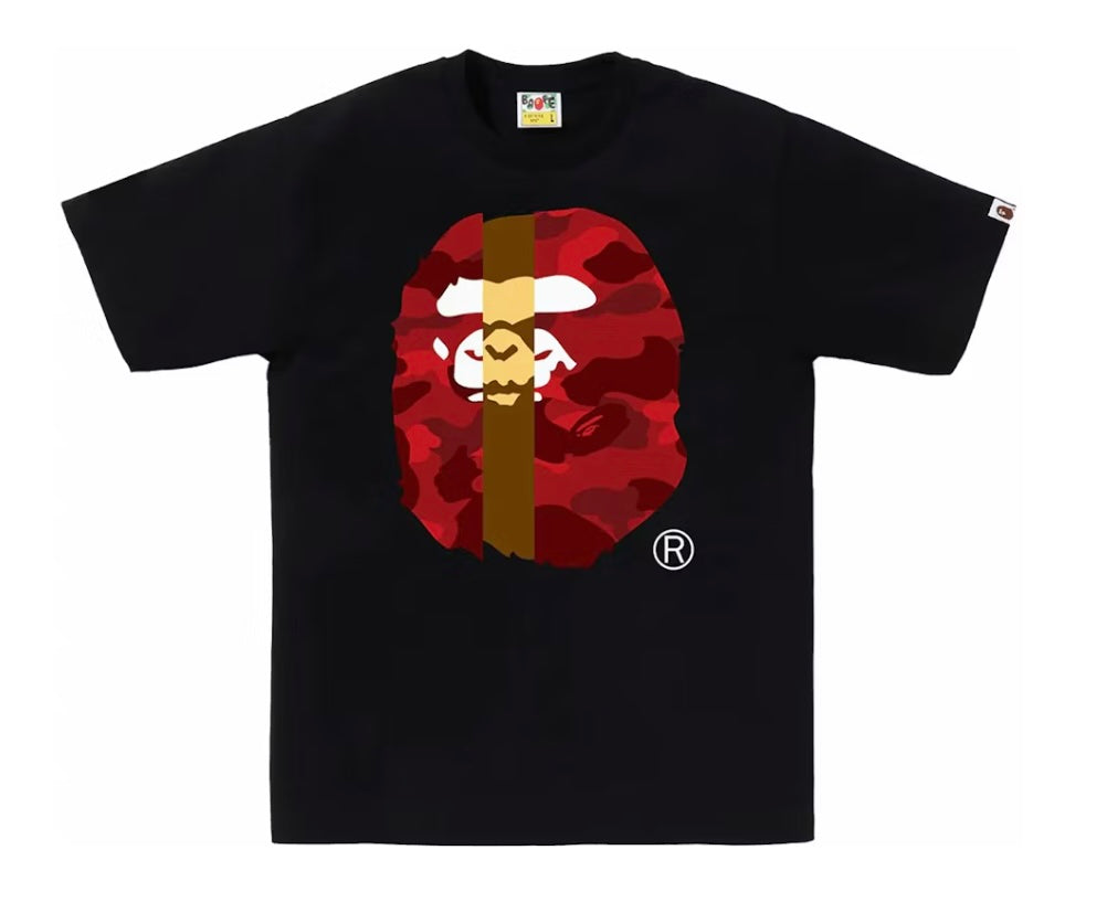 Bape Color Camo Transform Big Head Tee "Black/Red"