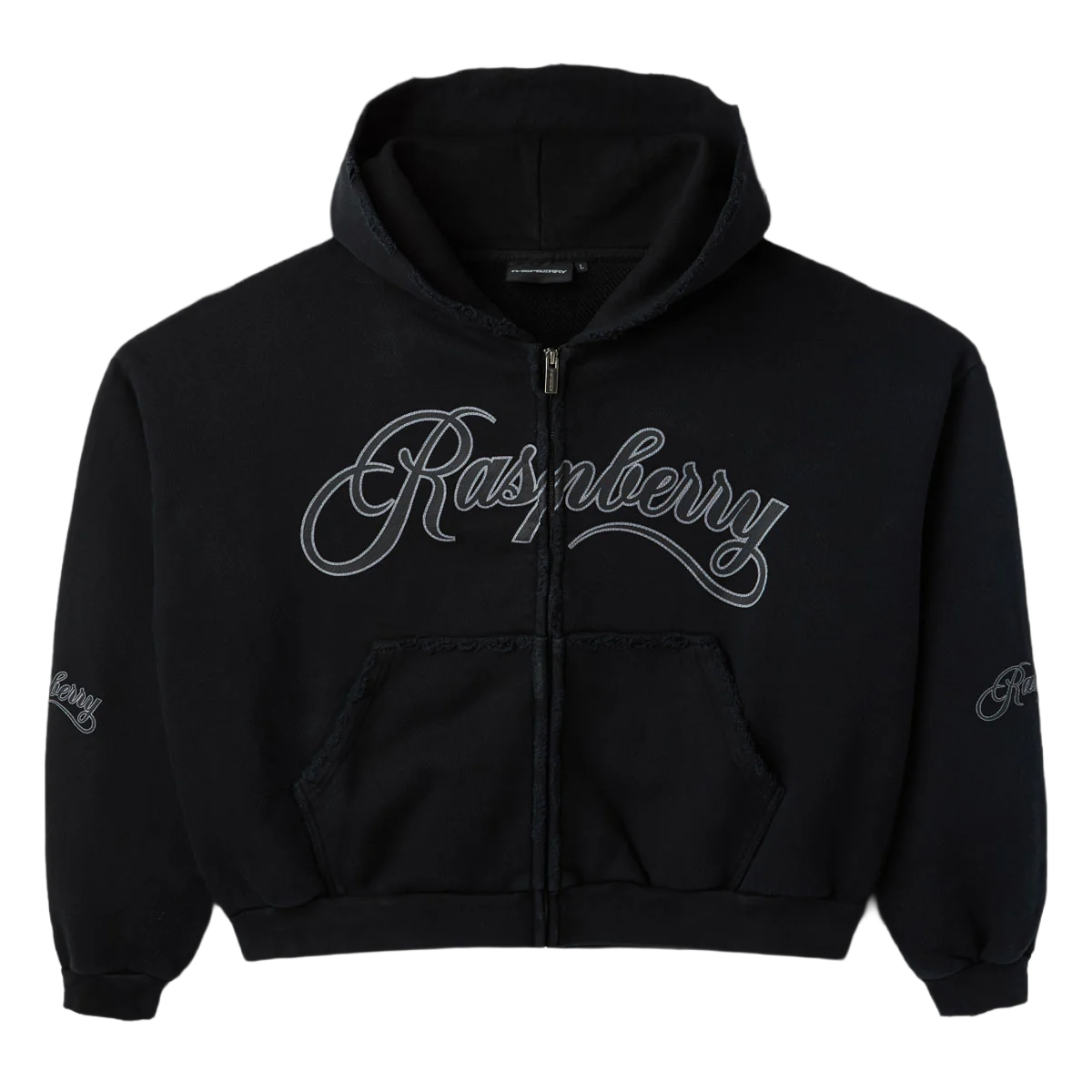GV Gallery Raspberry Script Zip-Up Hoodie Black