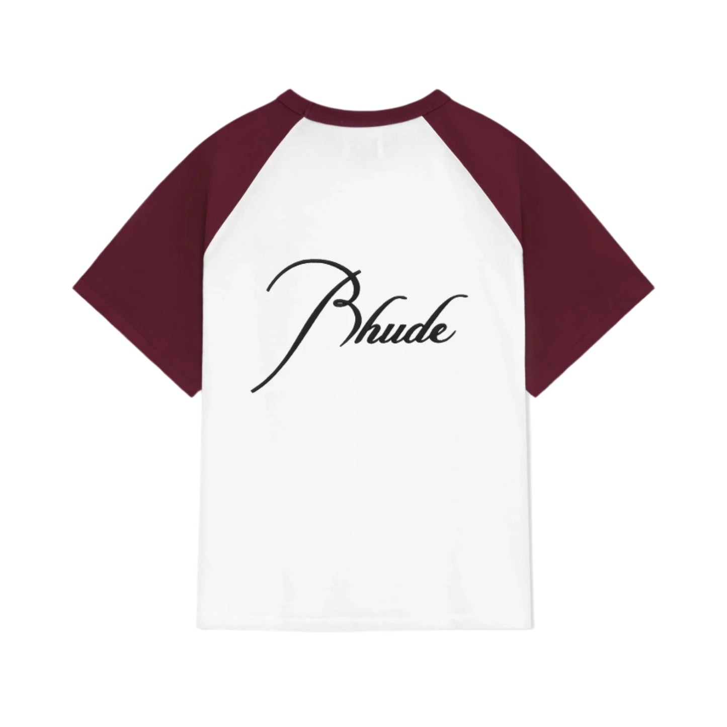 Rhude Raglan Logo Tee Bordeaux/White