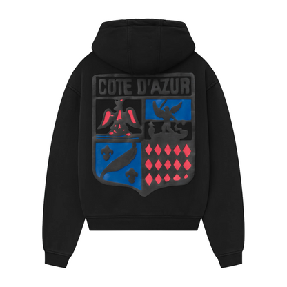 Rhude Cote D'Azur Crest Oversized Hoodie Black