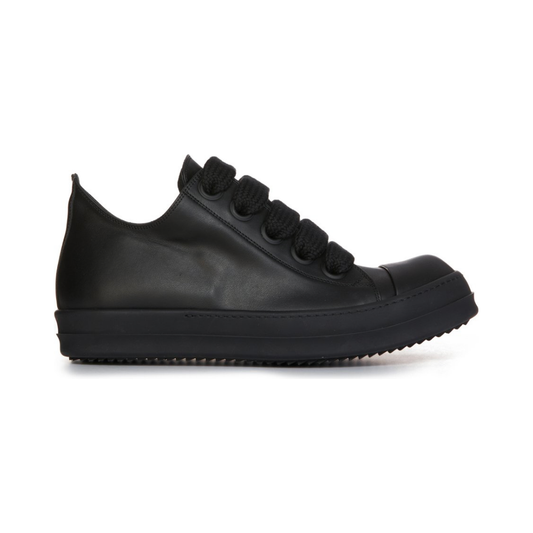 Rick Owens SS24 Lido Jumbo Laced Low Sneakers Triple Black