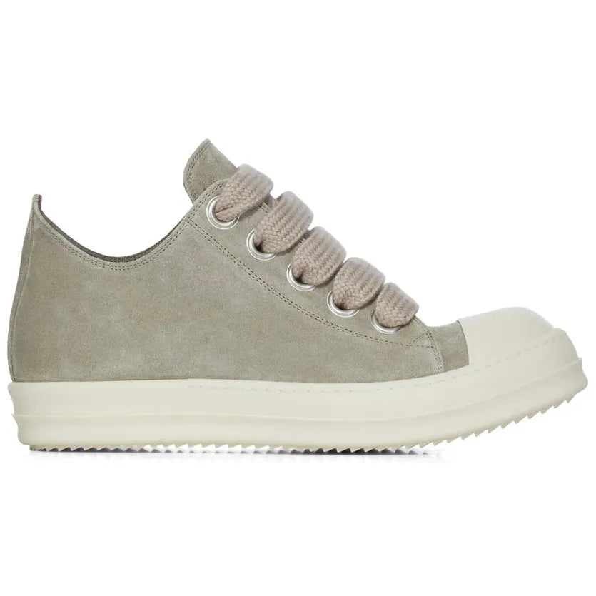 Rick Owens FW26 Tower Suede Jumbo Laced Low Sneakers Dark Pearl/Milk/Milk