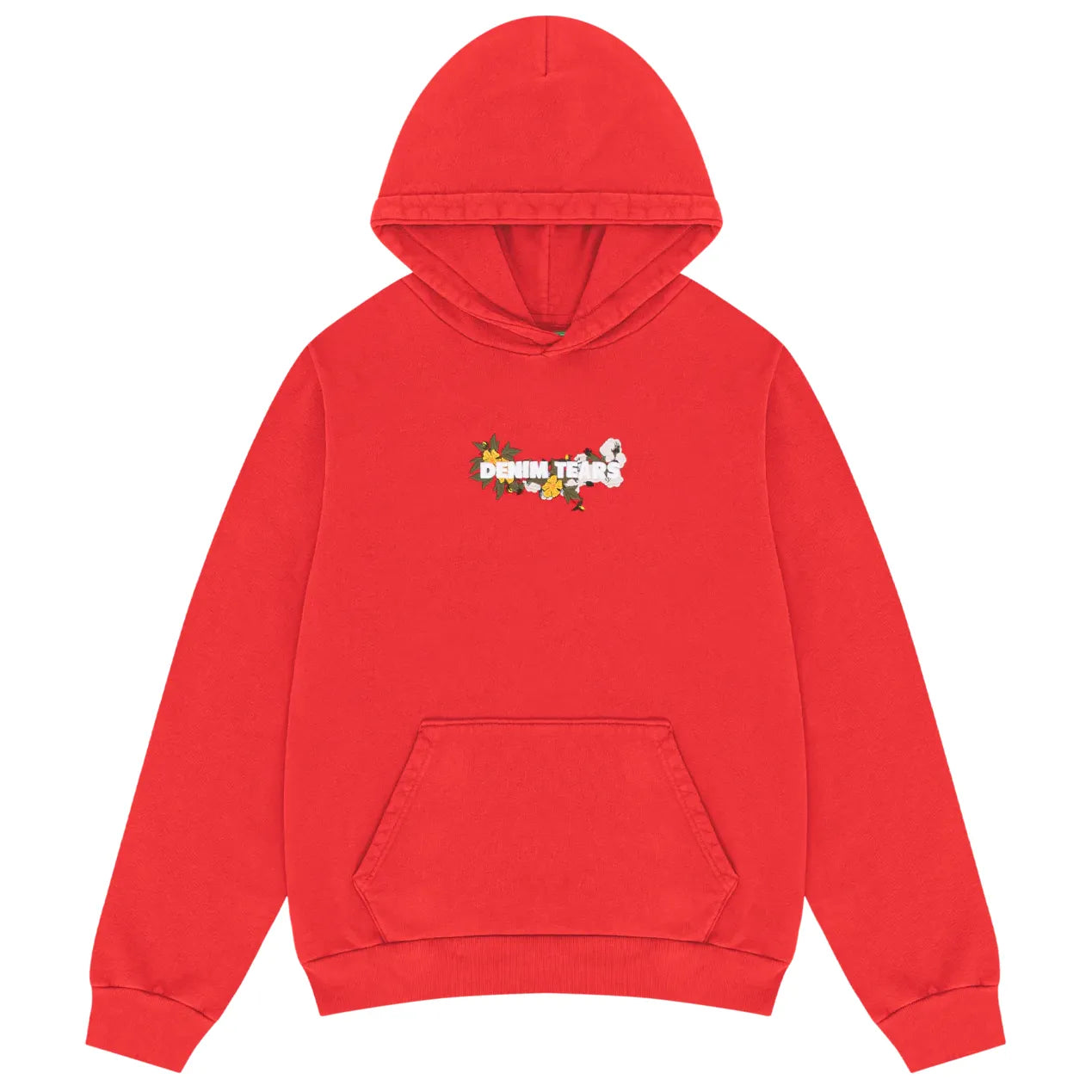 Denim Tears Embroidered Logo Hoodie Red