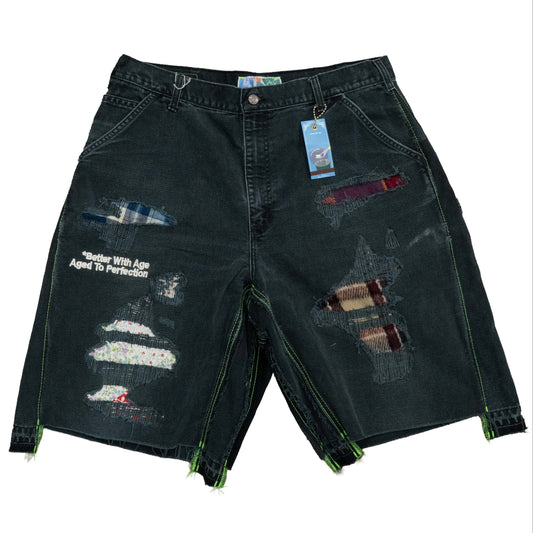 *Better With Age Repair Double-Wide Carpenter Short Washed Black/Multi