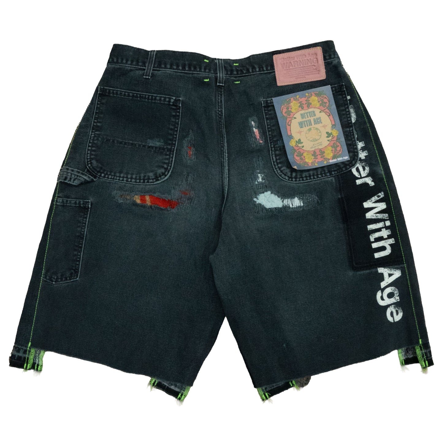 *Better With Age Repair Double-Wide Carpenter Short Washed Black/Multi