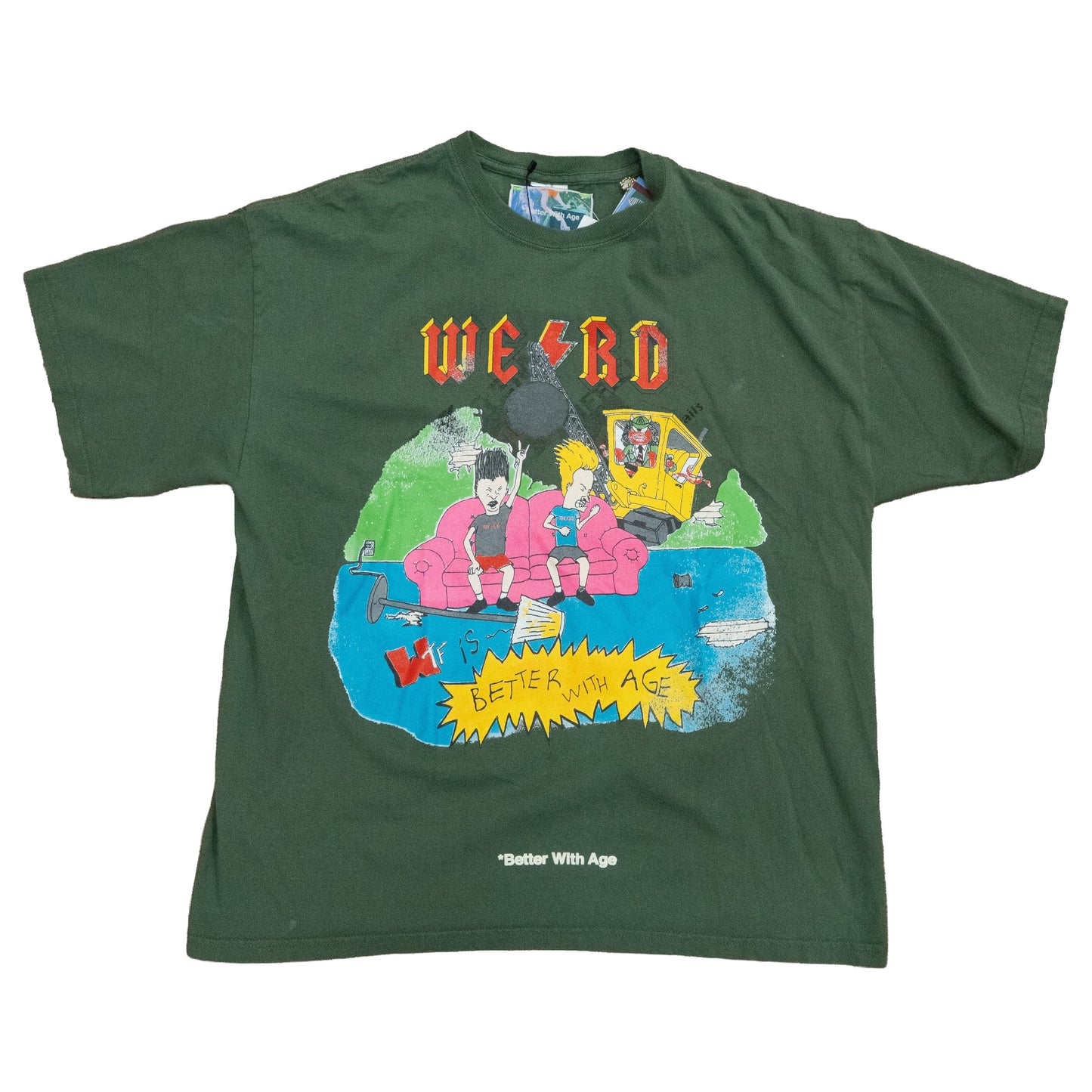*Better With Age Angus Tee Green/Multi