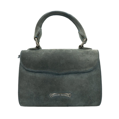 Chrome Hearts Silver Cross Suede Doc Adams Bag Grey