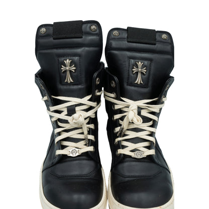Rick Owens x Chrome Hearts Geobasket Sneakers Black/Milk