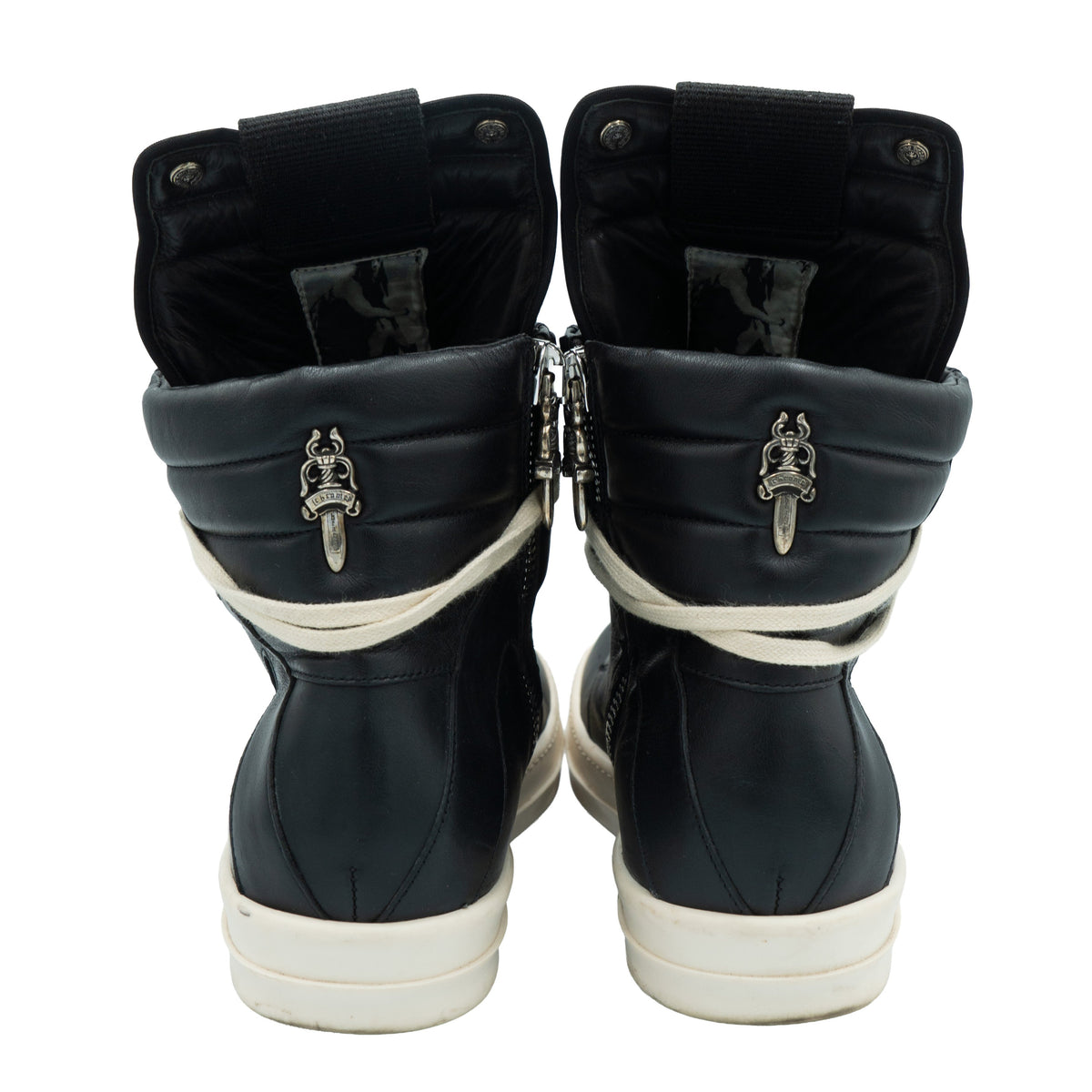 Rick Owens x Chrome Hearts Geobasket Sneakers Black/Milk