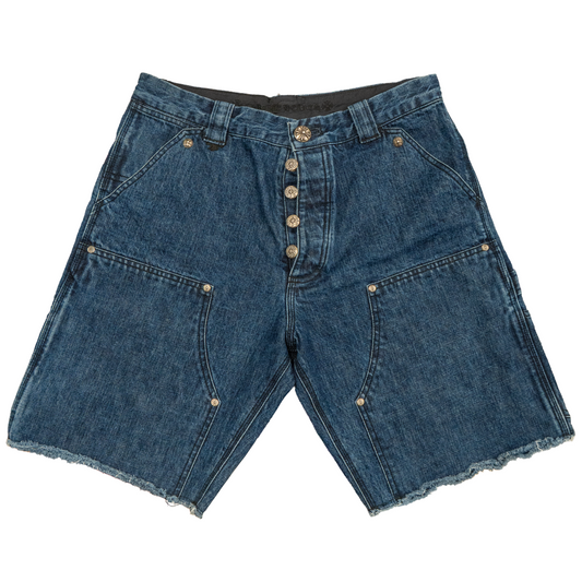 Chrome Hearts Double Knee Carpenter Denim Shorts Indigo