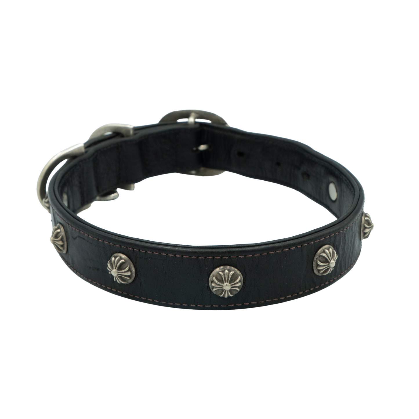 Chrome Hearts Gunslinger Studded Leather Dog Collar Black